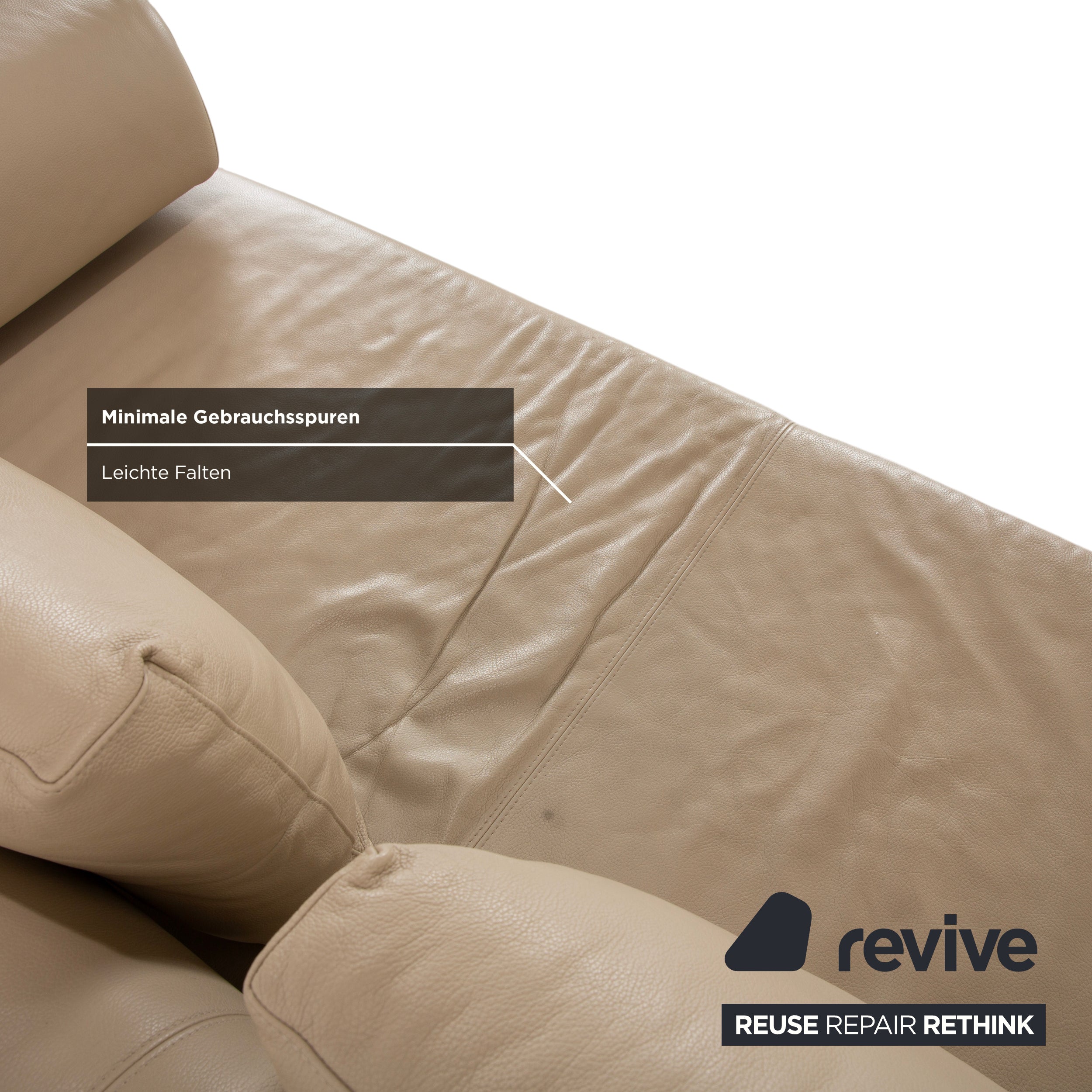 Ewald Schillig Brand Face Leder Ecksofa Beige Creme Sand Sofa Couch elektrische Funktion