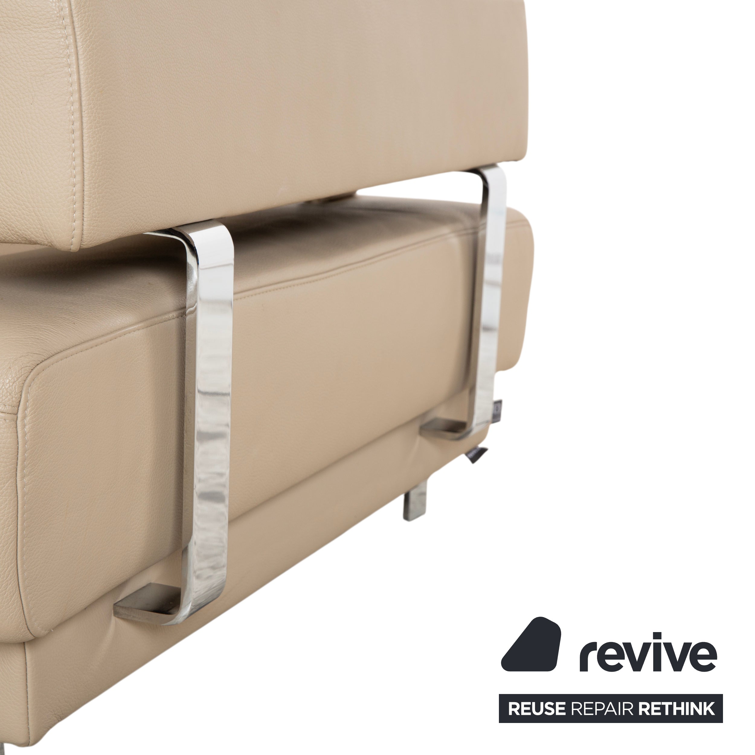 Ewald Schillig Brand Face Leder Ecksofa Beige Creme Sand Sofa Couch elektrische Funktion