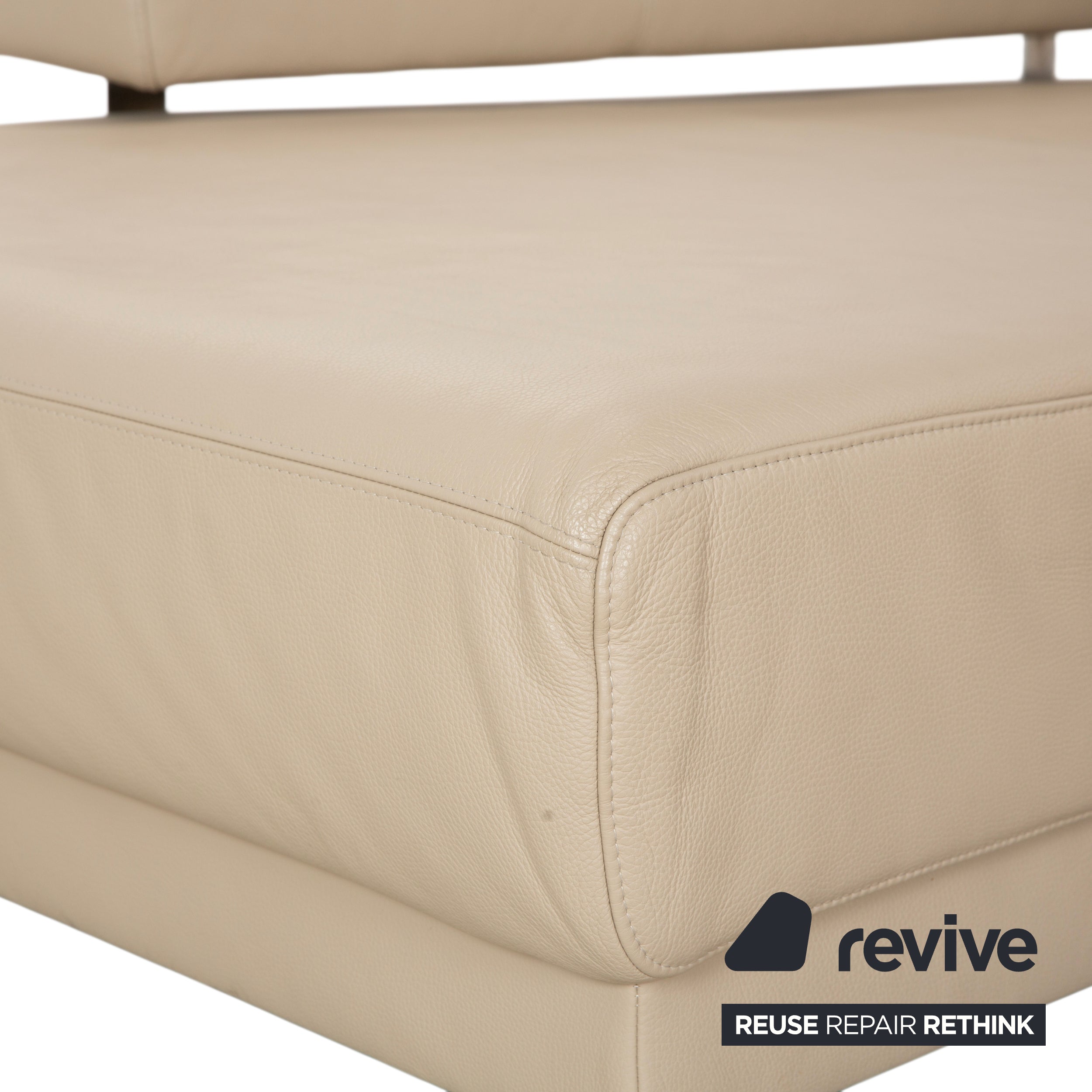 Ewald Schillig Brand Face Leder Ecksofa Beige Creme Sand Sofa Couch elektrische Funktion