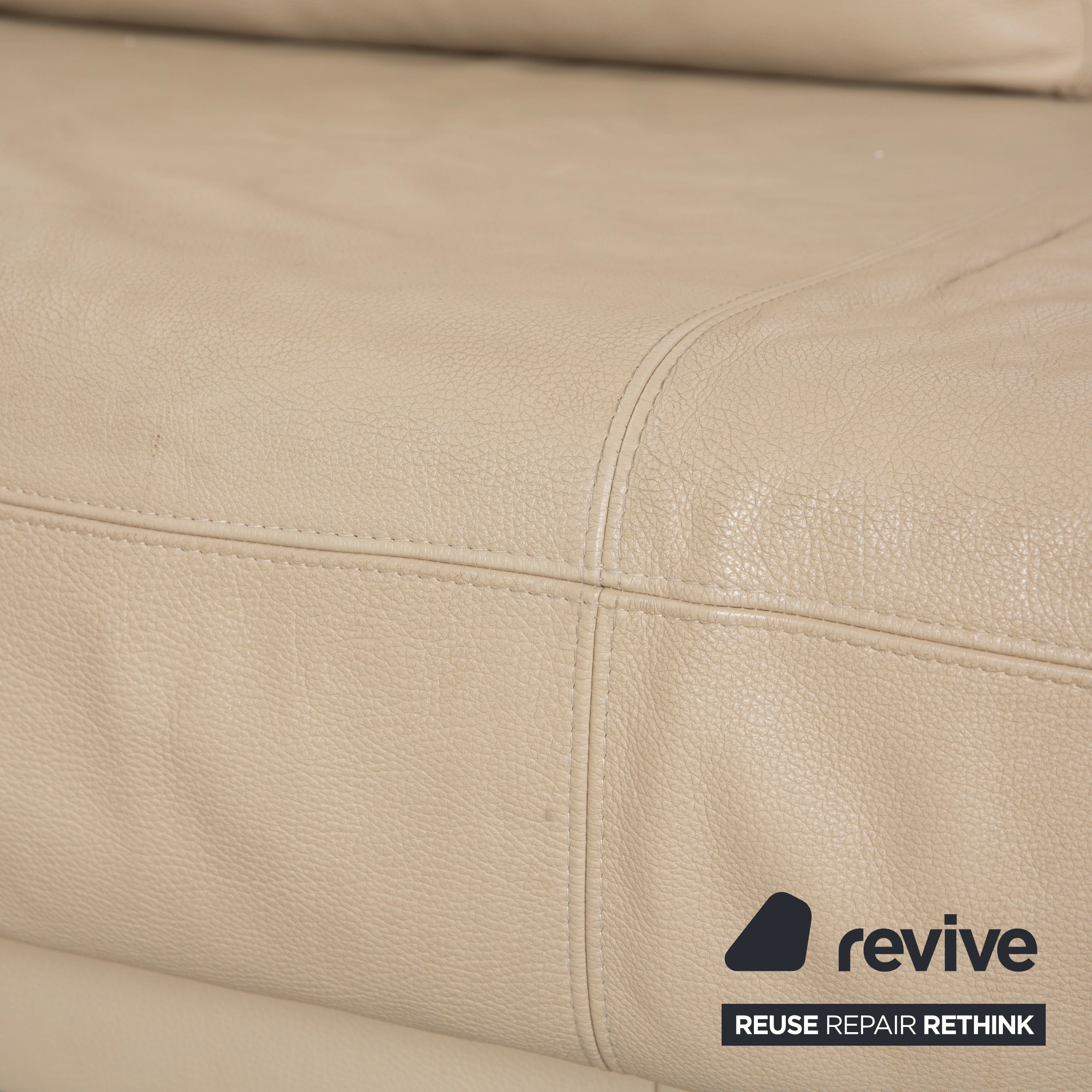Ewald Schillig Brand Face Leder Ecksofa Beige Creme Sand Sofa Couch elektrische Funktion