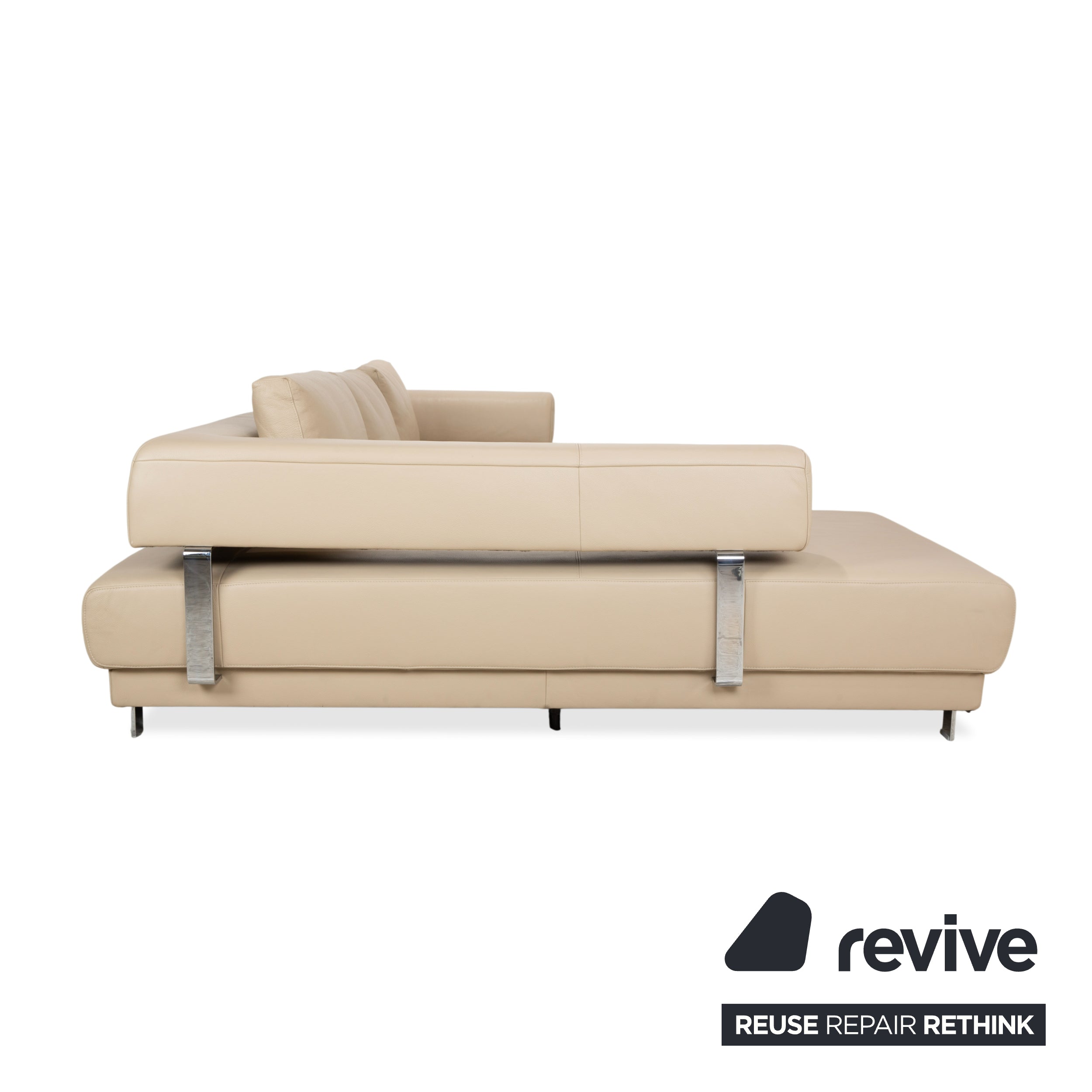Ewald Schillig Brand Face Leder Ecksofa Beige Creme Sand Sofa Couch elektrische Funktion