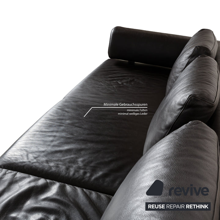 Ewald Schillig Brand Face Leder Ecksofa Braun Dunkelbraun Récamiere rechts manuelle Funktion Sofa Couch