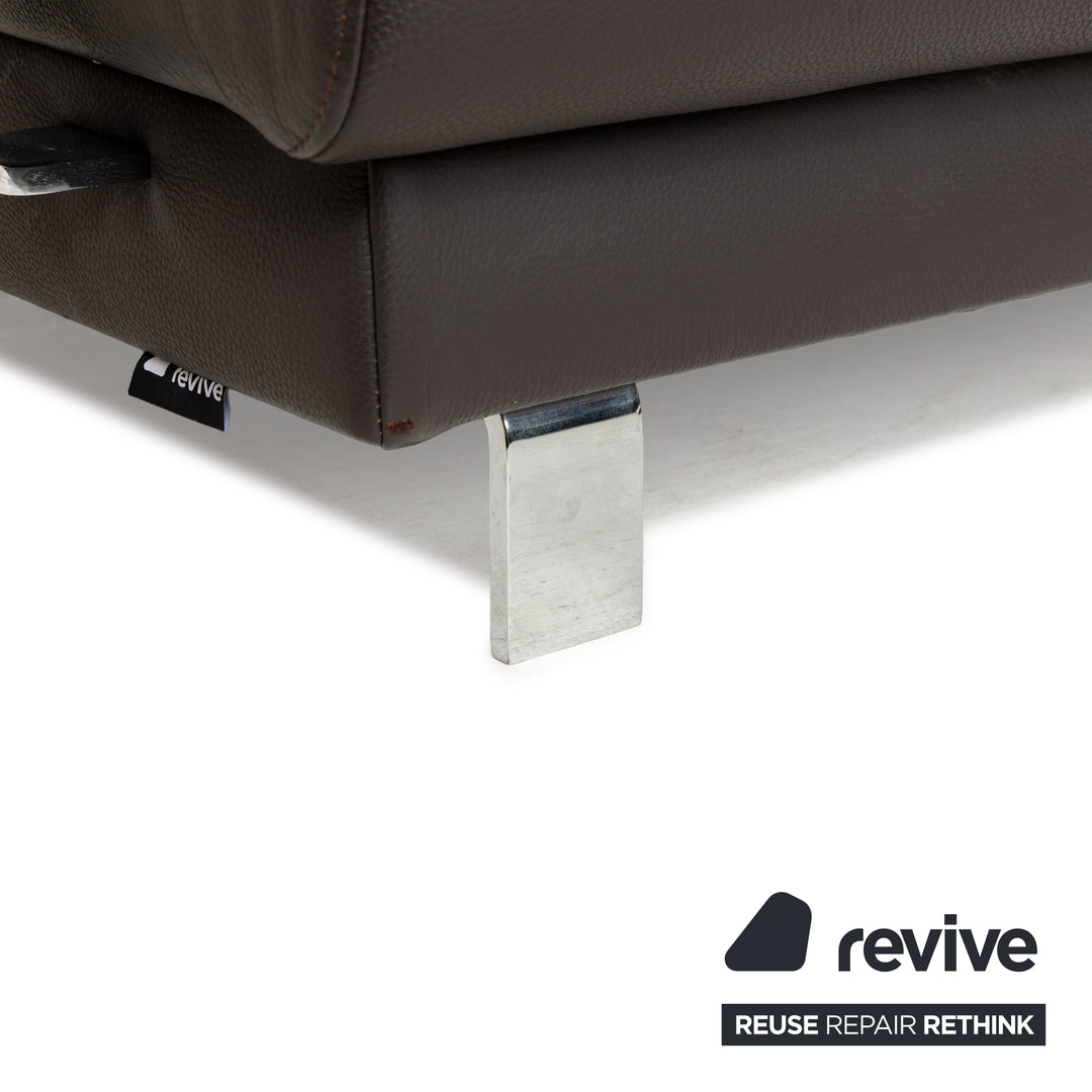 Ewald Schillig Brand Face Leder Ecksofa Braun Dunkelbraun Récamiere rechts manuelle Funktion Sofa Couch