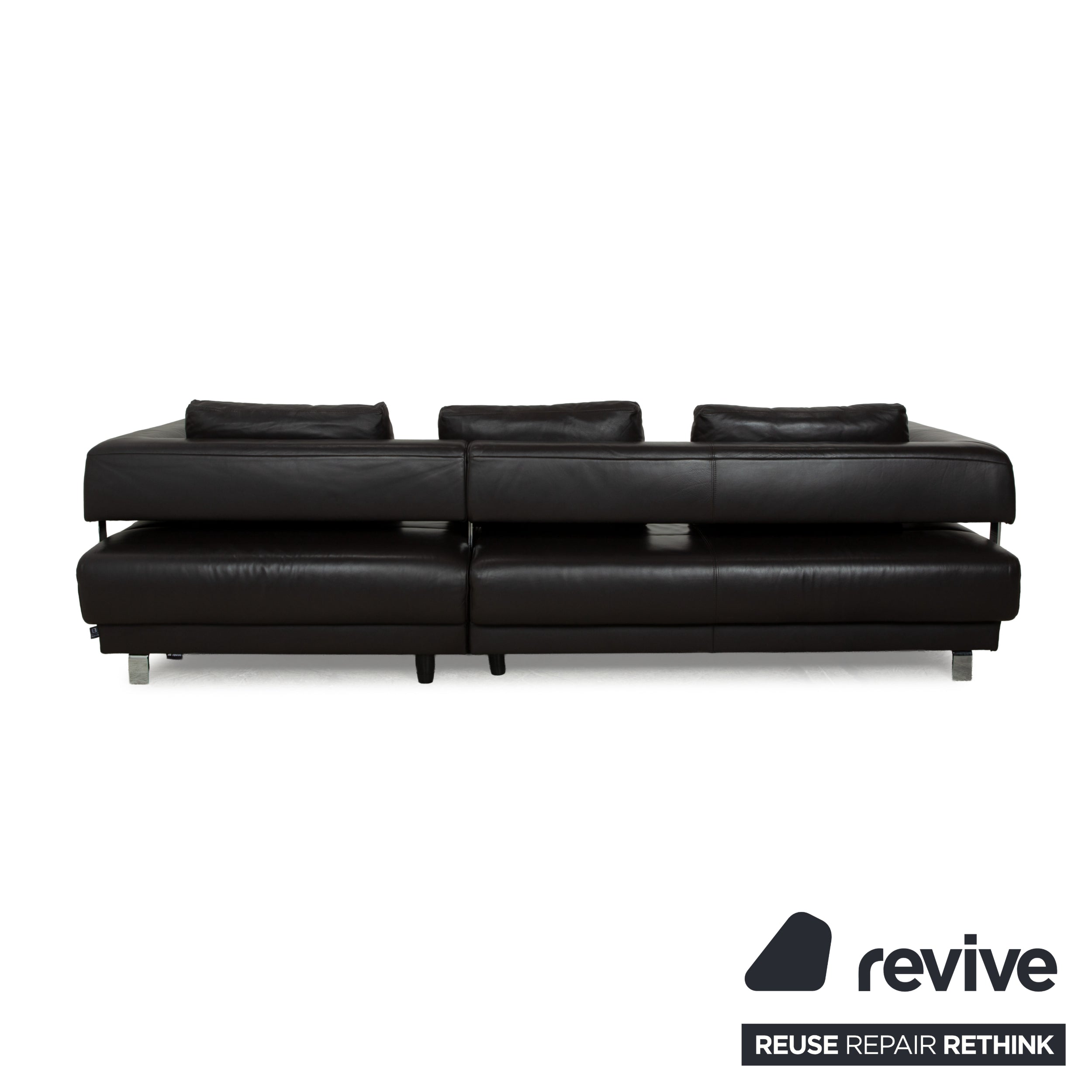 Ewald Schillig Brand Face Leather Corner Sofa Brown Dark Brown Recamiere Right Manual Function Sofa Couch