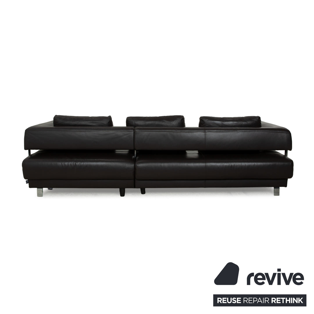 Ewald Schillig Brand Face Leder Ecksofa Braun Dunkelbraun Recamiere rechts manuelle Funktion Sofa Couch