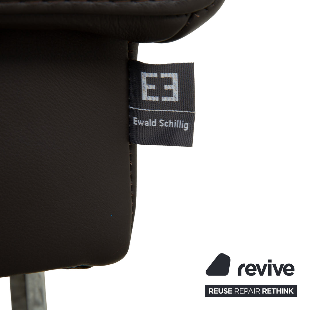Ewald Schillig Brand Face Leder Ecksofa Braun Dunkelbraun Recamiere rechts manuelle Funktion Sofa Couch