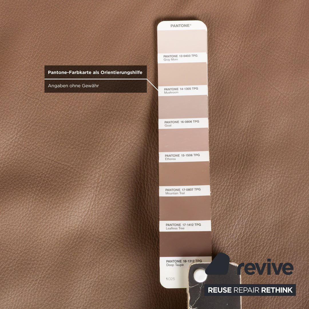 Ewald Schillig Brand Face Leather Corner Sofa Brown Cappuccino Coffee Récamière left