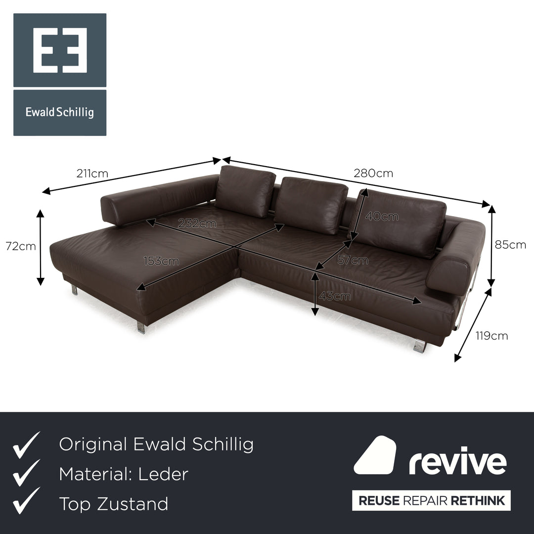 Ewald Schillig Brand Face Leder Ecksofa Braun Grau Sofa Couch