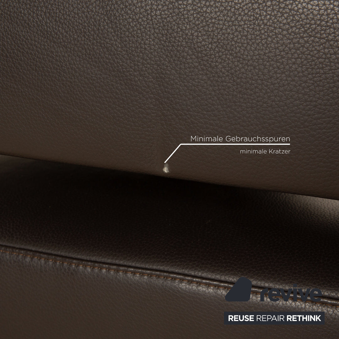 Ewald Schillig Brand Face Leder Ecksofa Braun Recamiere Links Cappuccino elektrische Funktion