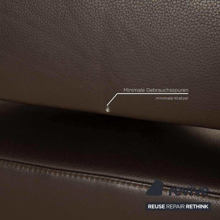 Ewald Schillig Brand Face Leder Ecksofa Braun Recamiere Links Cappuccino elektrische Funktion