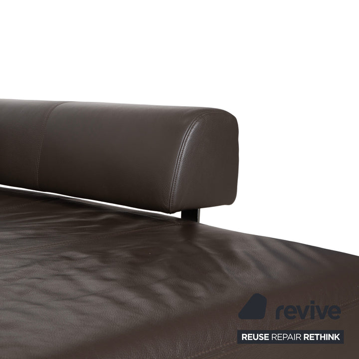 Ewald Schillig Brand Face Leder Ecksofa Braun Sofa Couch elektrische Funktion