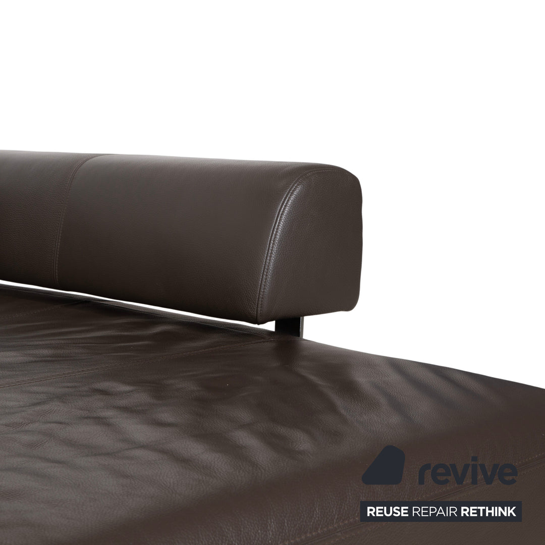 Ewald Schillig Brand Face leather corner sofa brown sofa couch electrical function