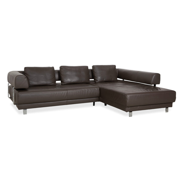 Ewald Schillig Brand Face Leder Ecksofa Braun Sofa Couch elektrische Funktion
