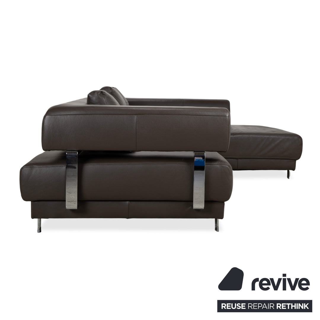 Ewald Schillig Brand Face Leder Ecksofa Braun Sofa Couch elektrische Funktion