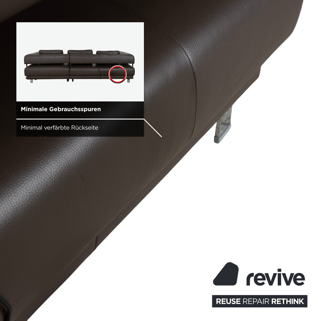 Ewald Schillig Brand Face Leder Ecksofa Braun Sofa Couch elektrische Funktion