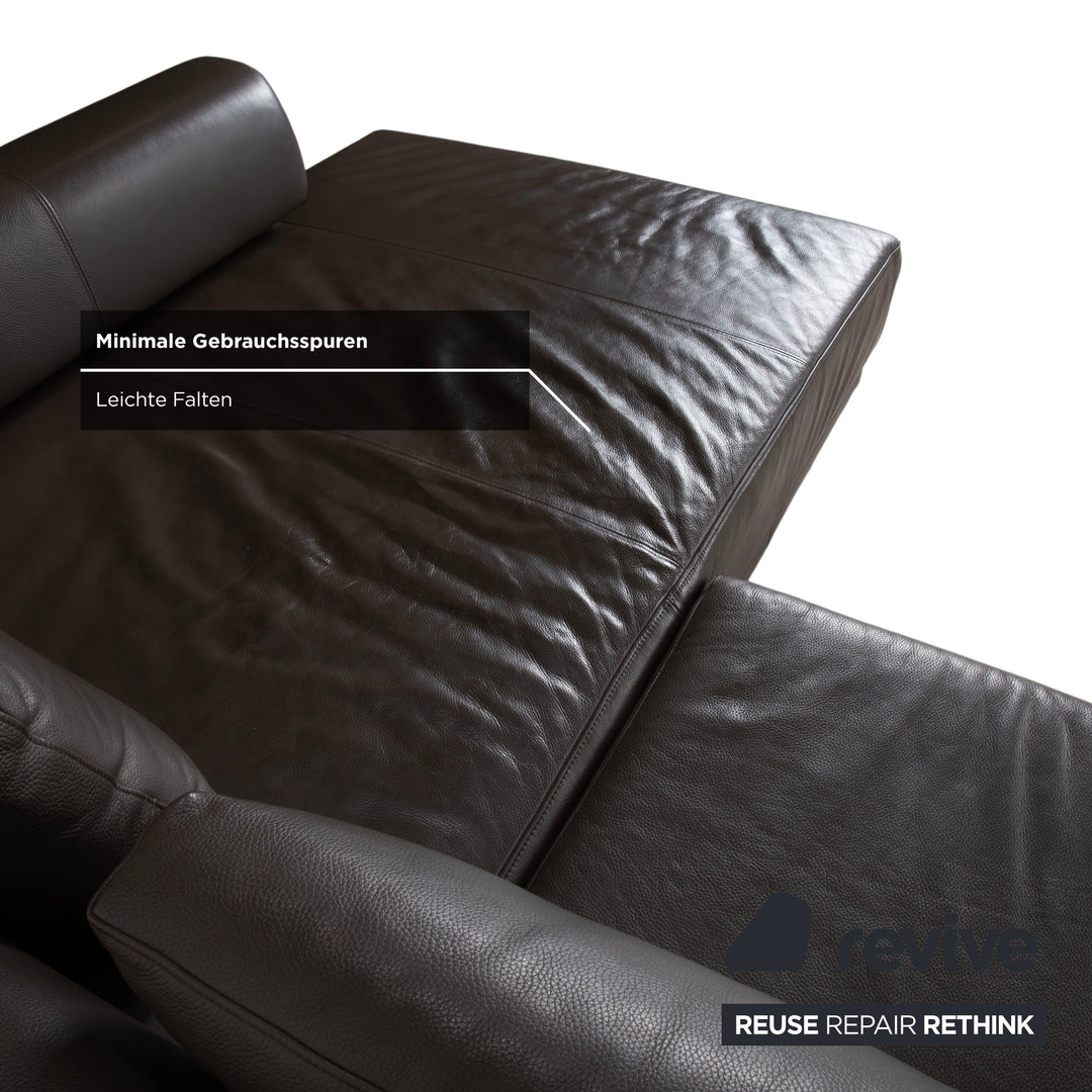 Ewald Schillig Brand Face Leder Ecksofa Braun Sofa Couch elektrische Funktion