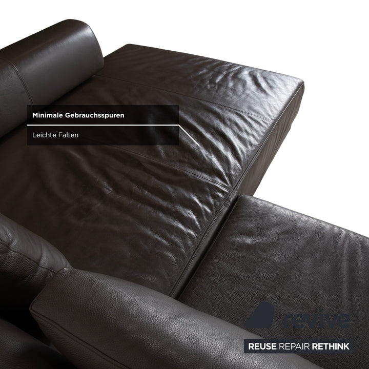 Ewald Schillig Brand Face Leder Ecksofa Braun Sofa Couch elektrische Funktion