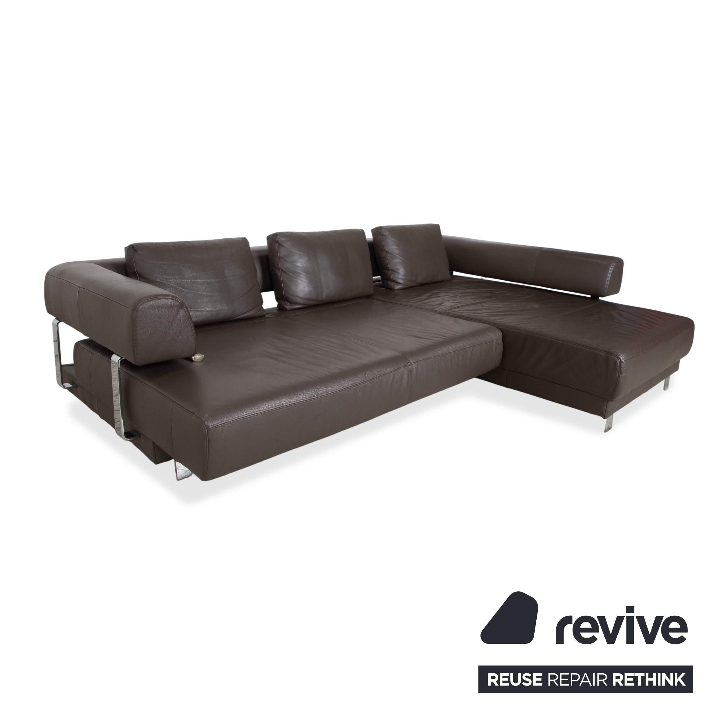Ewald Schillig Brand Face Leder Ecksofa Braun Sofa Couch elektrische Funktion