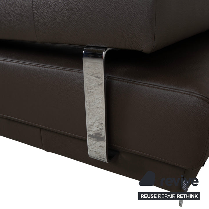 Ewald Schillig Brand Face Leder Ecksofa Braun Sofa Couch elektrische Funktion