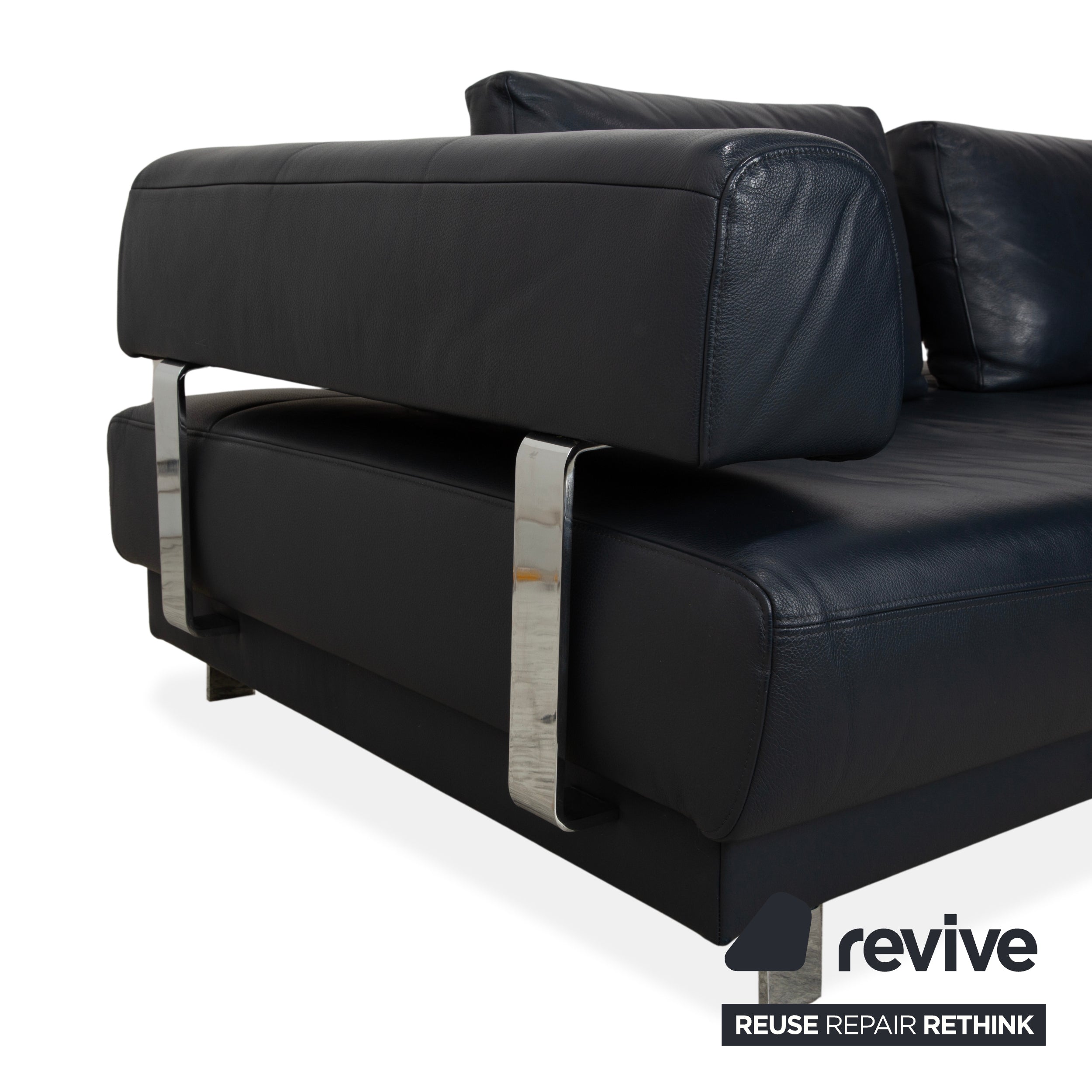 Ewald Schillig Brand Face Leather Corner Sofa Dark Blue Electric Function Sofa Couch