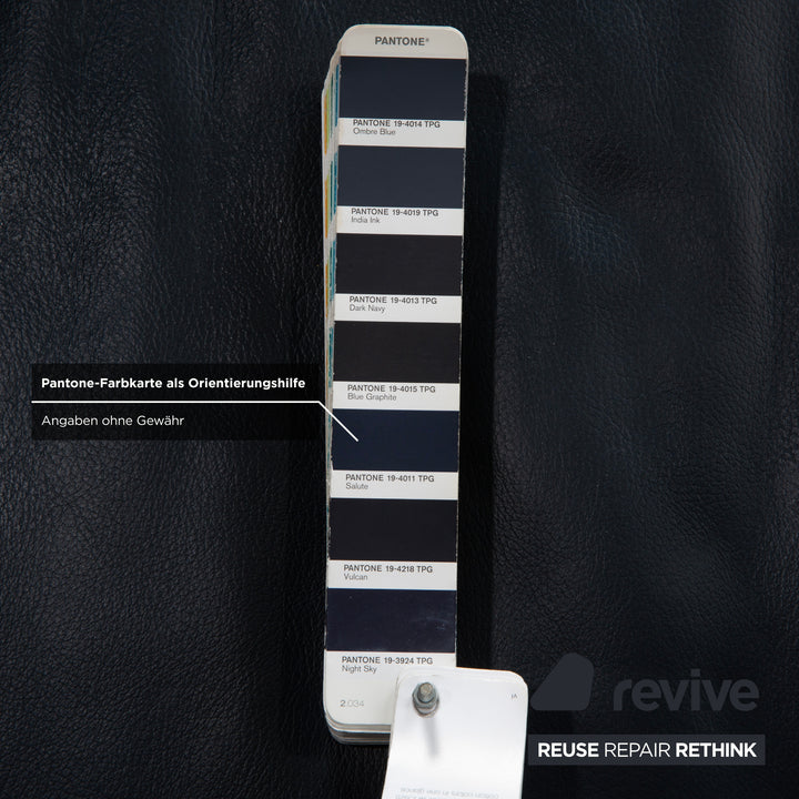 Canapé d'angle en cuir bleu foncé Ewald Schillig Brand Face, canapé électrique