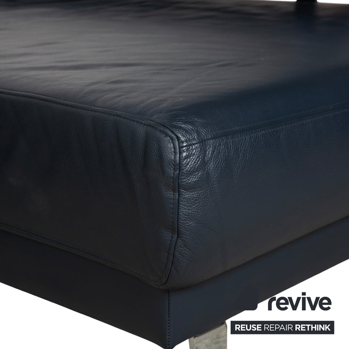 Ewald Schillig Brand Face Leder Ecksofa Dunkelblau elektrische Funktion Sofa Couch