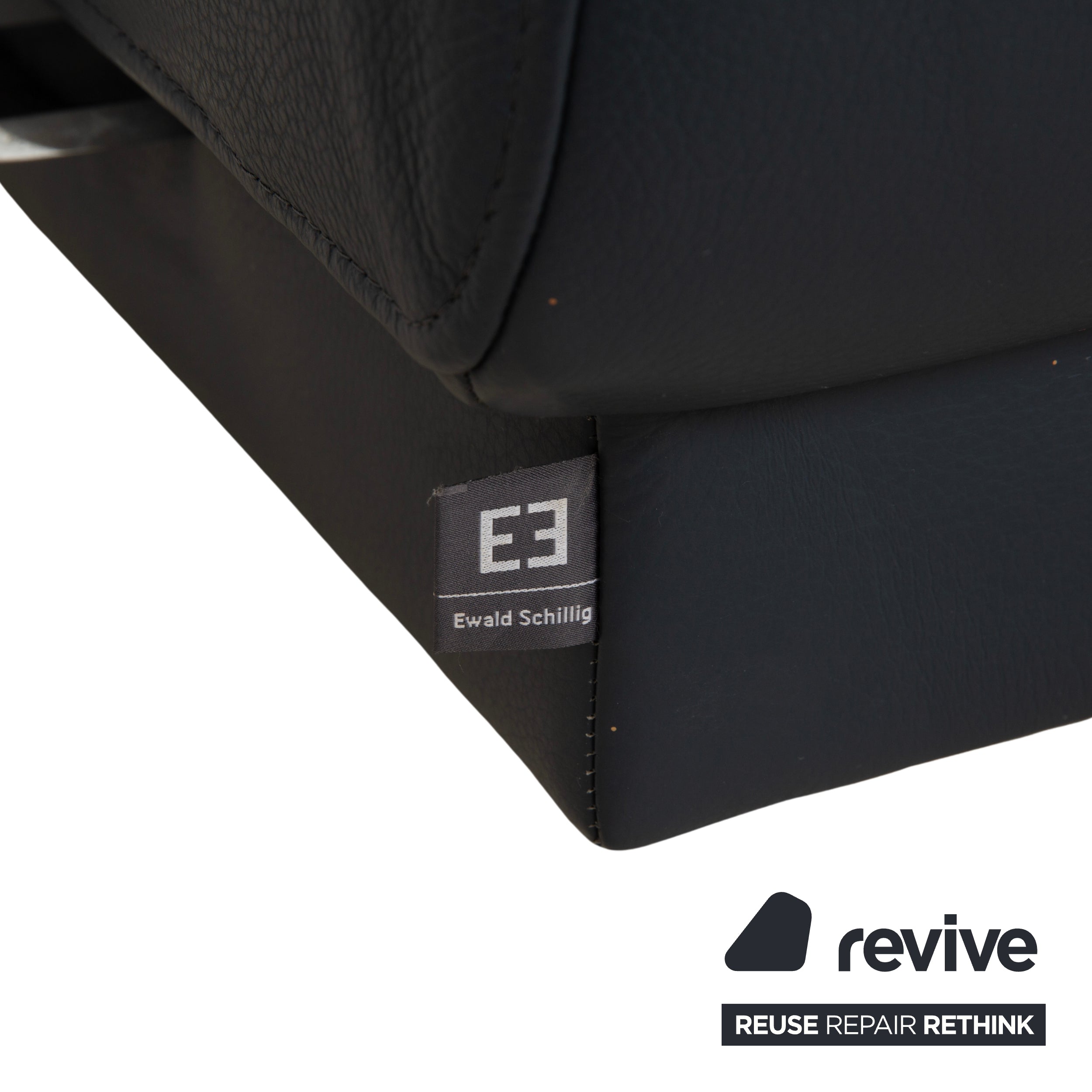 Ewald Schillig Brand Face Leder Ecksofa Dunkelblau elektrische Funktion Sofa Couch