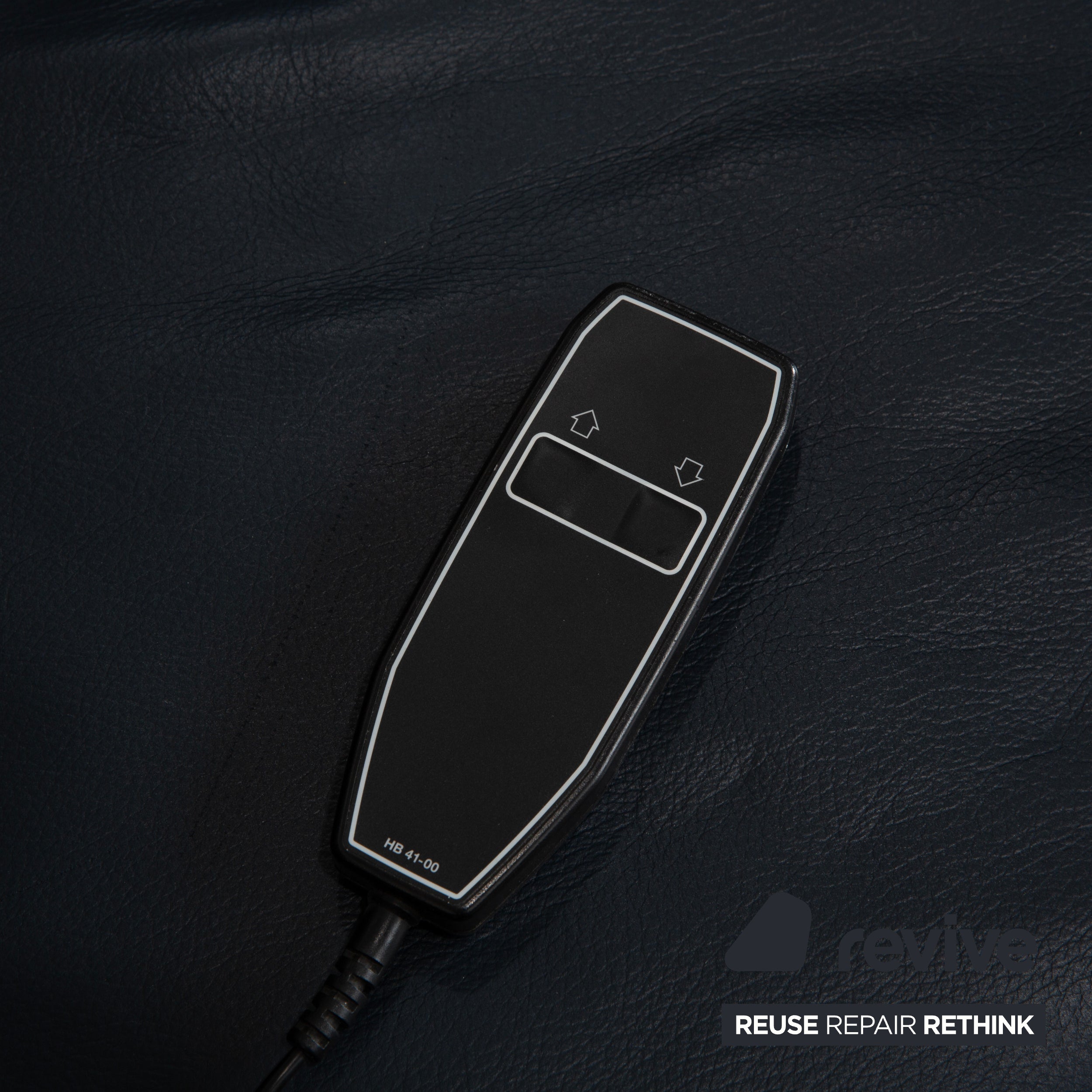 Ewald Schillig Brand Face Leder Ecksofa Dunkelblau elektrische Funktion Sofa Couch