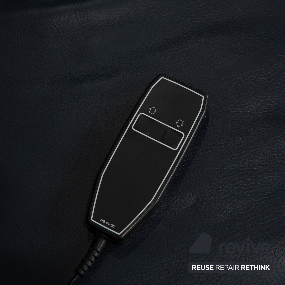 Canapé d'angle en cuir bleu foncé Ewald Schillig Brand Face, canapé électrique