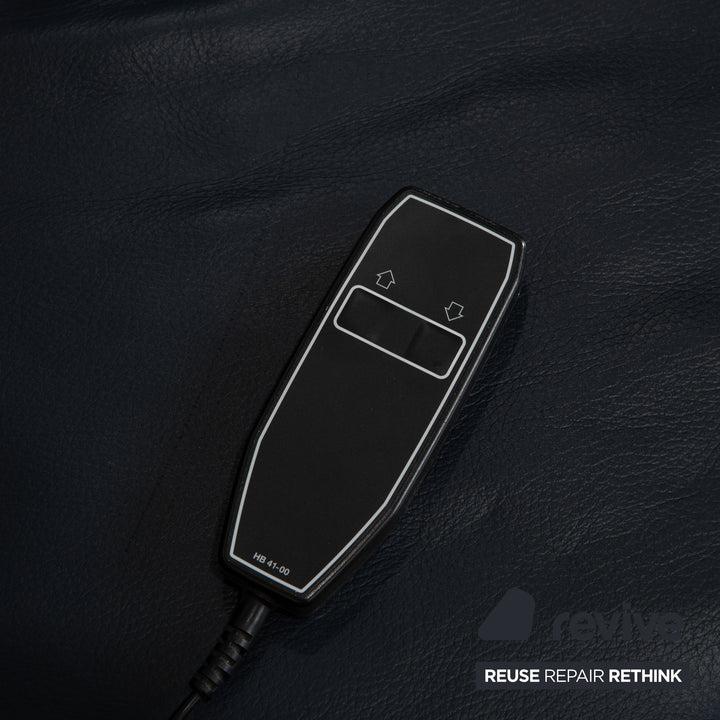 Ewald Schillig Brand Face Leder Ecksofa Dunkelblau elektrische Funktion Sofa Couch