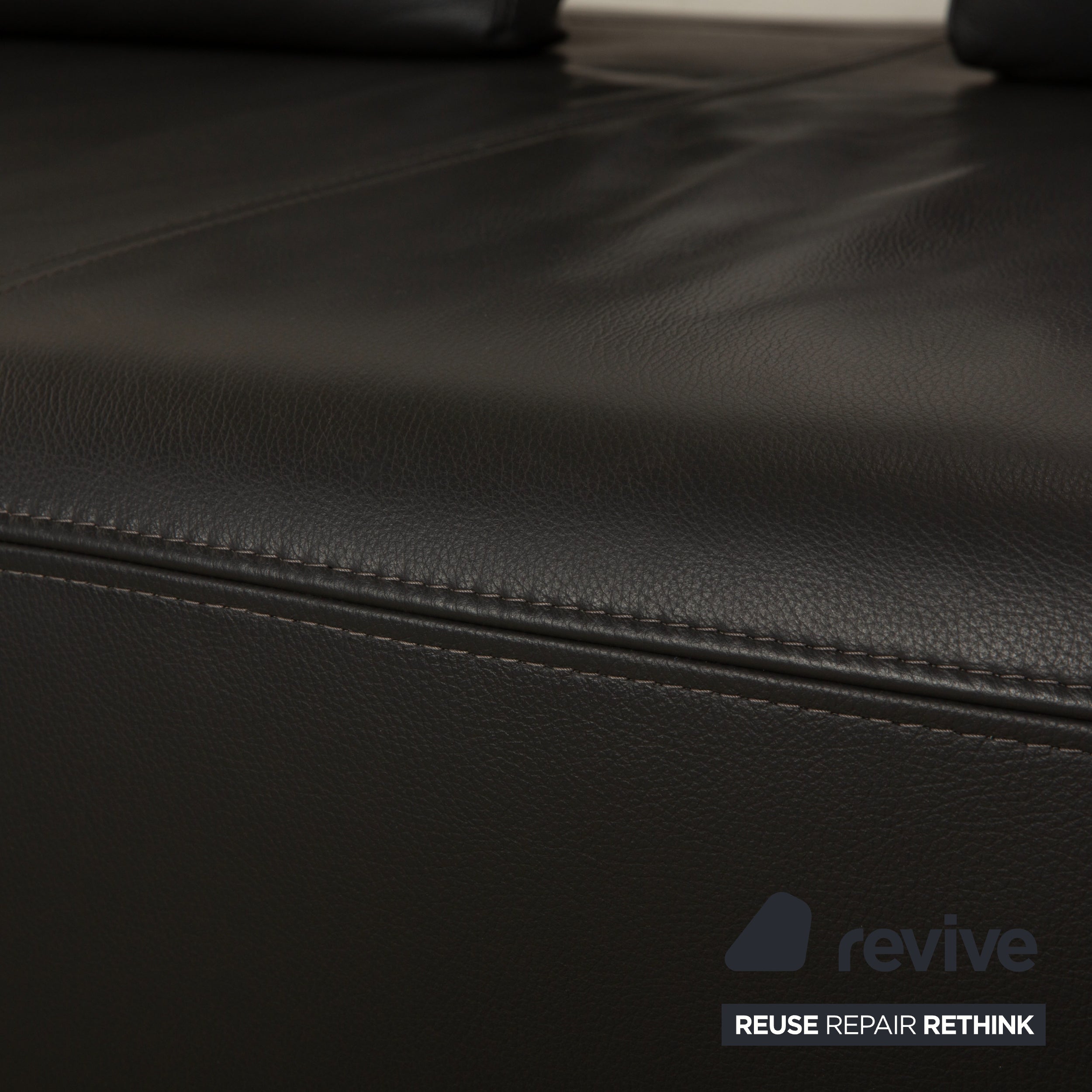 Canapé d'angle en cuir Ewald Schillig Brand Face gris foncé marron ardoise chaise longue canapé gauche
