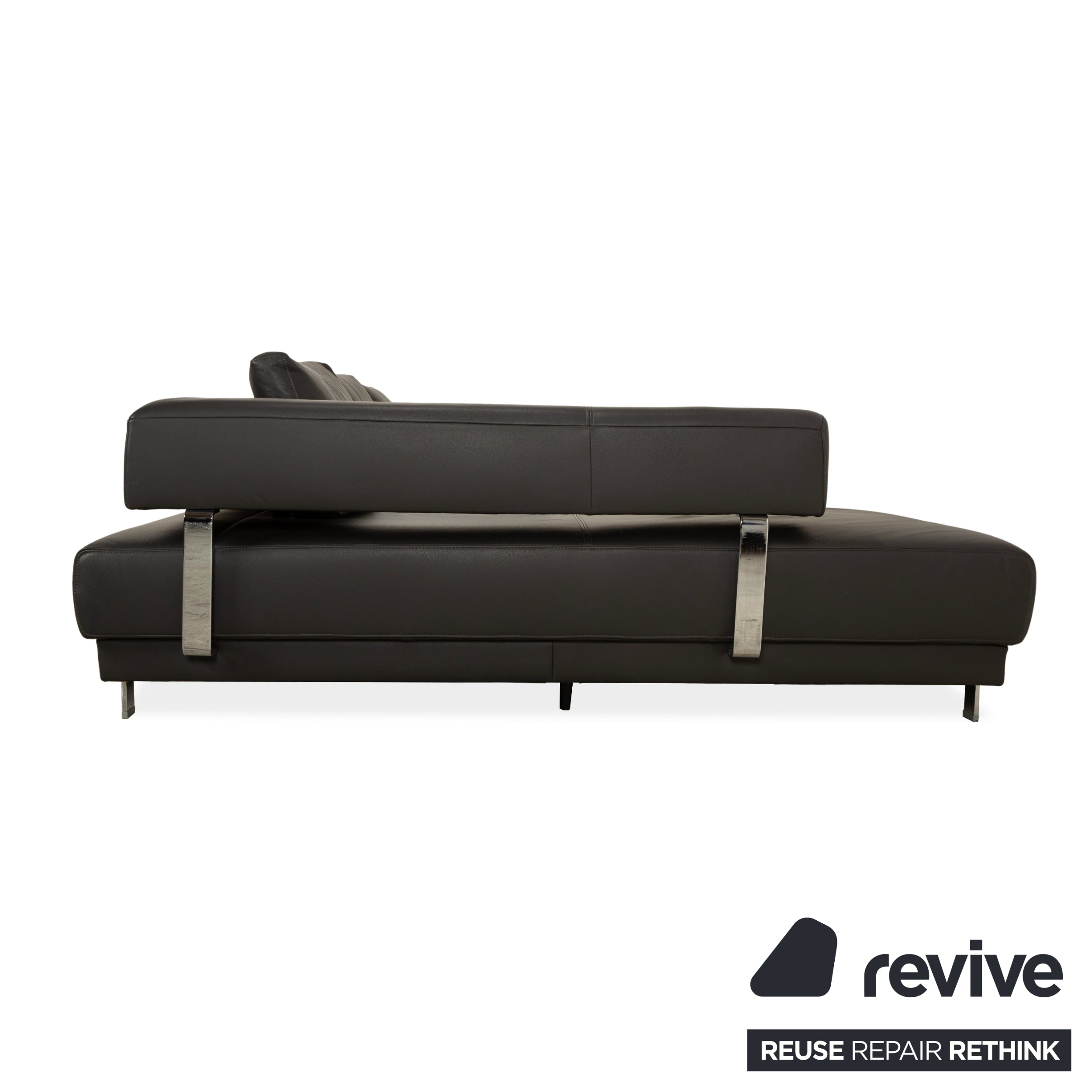 Canapé d'angle en cuir Ewald Schillig Brand Face gris foncé marron ardoise chaise longue canapé gauche