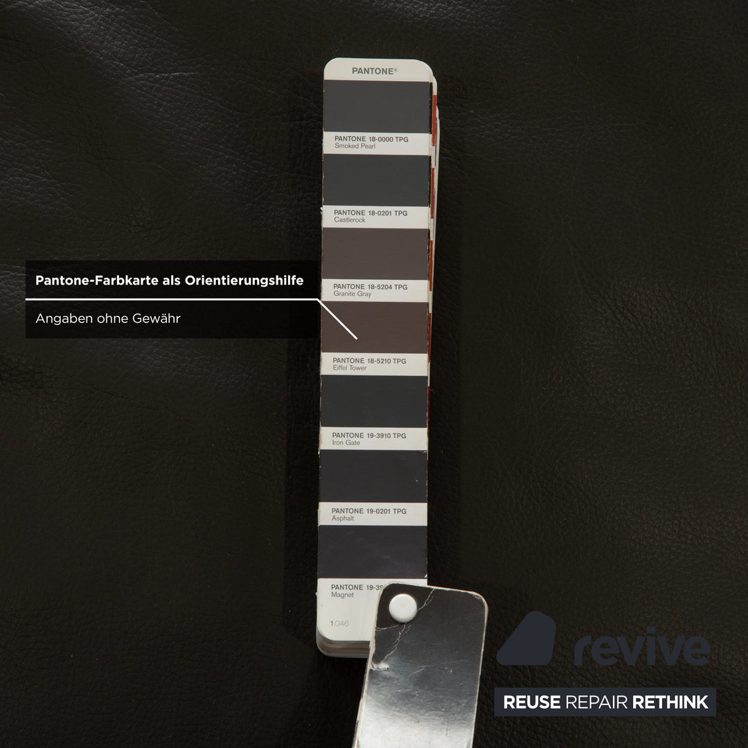 Ewald Schillig Brand Face Leder Ecksofa Dunkelgrau Schiefer braun Recamiere links Sofa Couch