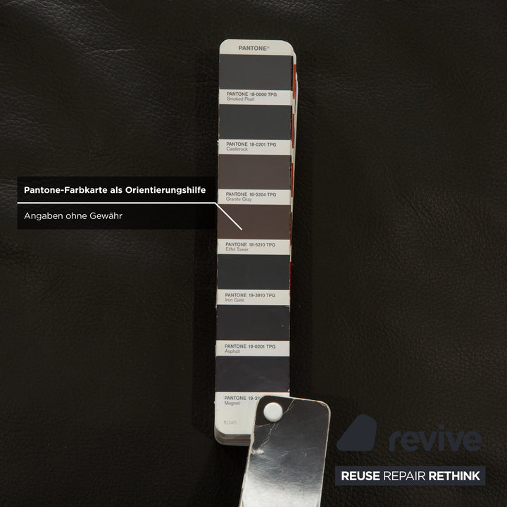 Ewald Schillig Brand Face Leder Ecksofa Dunkelgrau Schiefer braun Recamiere links Sofa Couch