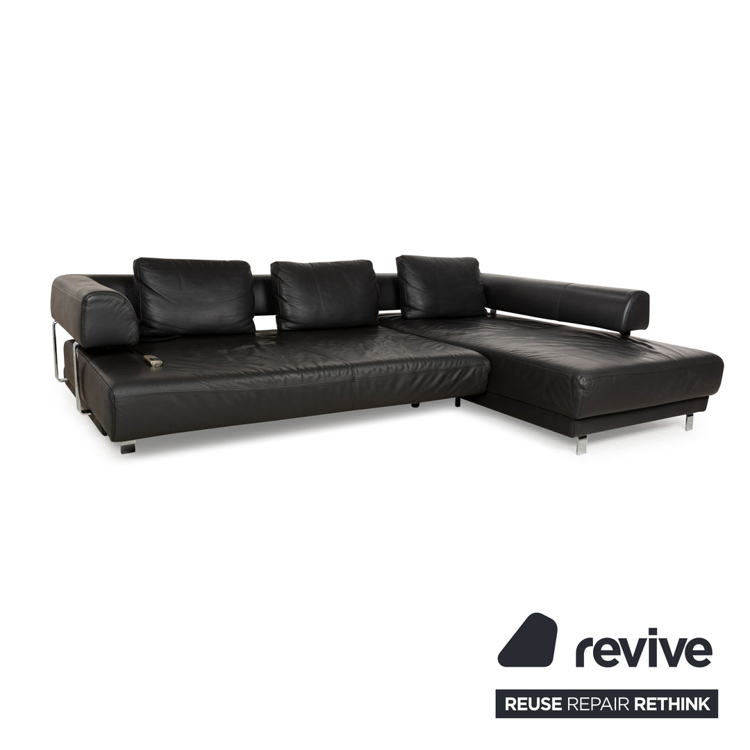 Ewald Schillig Brand Face Leder Ecksofa Grau Recamiere rechts elektrische Funktion Sofa Couch