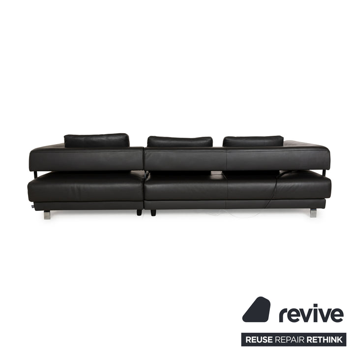 Ewald Schillig Brand Face Leder Ecksofa Grau Recamiere rechts elektrische Funktion Sofa Couch