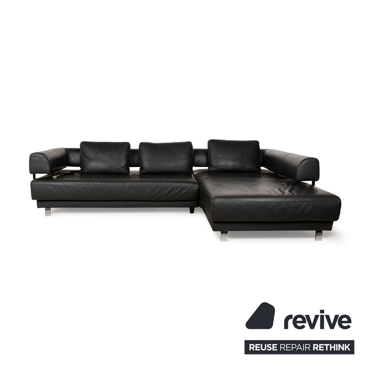 Ewald Schillig Brand Face Leder Ecksofa Grau Recamiere rechts elektrische Funktion Sofa Couch