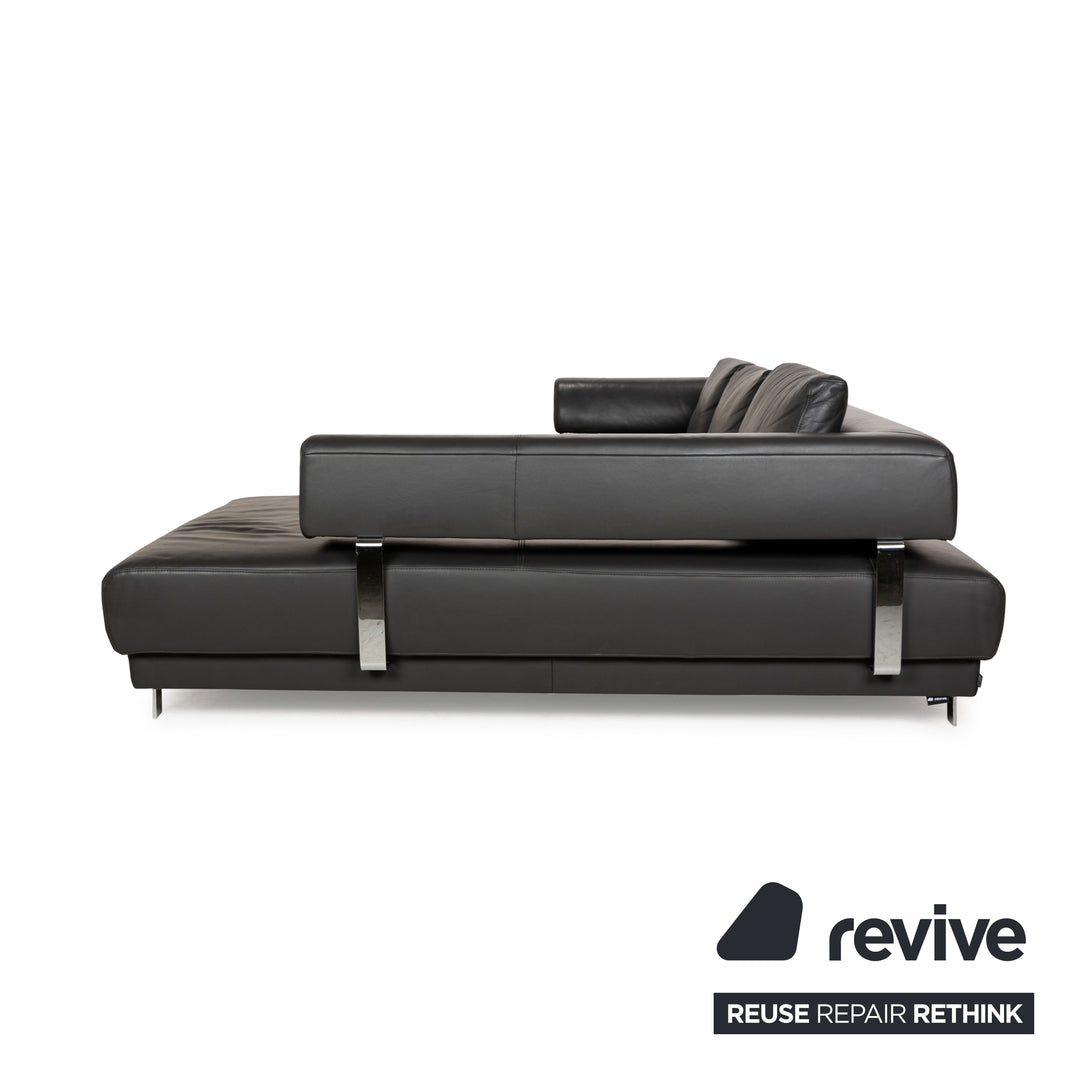 Ewald Schillig Brand Face Leder Ecksofa Grau Recamiere rechts elektrische Funktion Sofa Couch