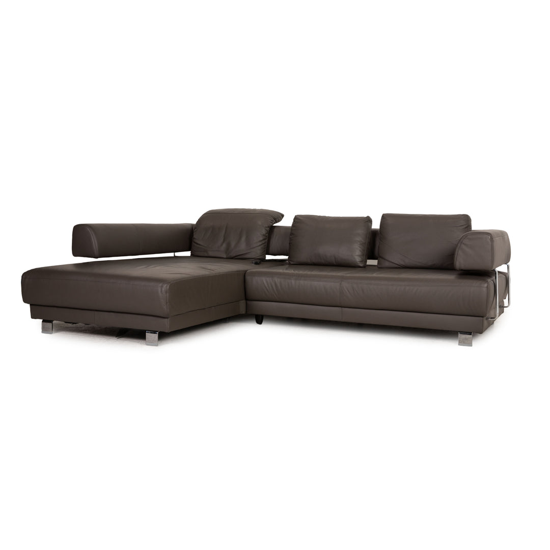 Ewald Schillig Brand Face leather corner sofa brown sofa couch electrical function