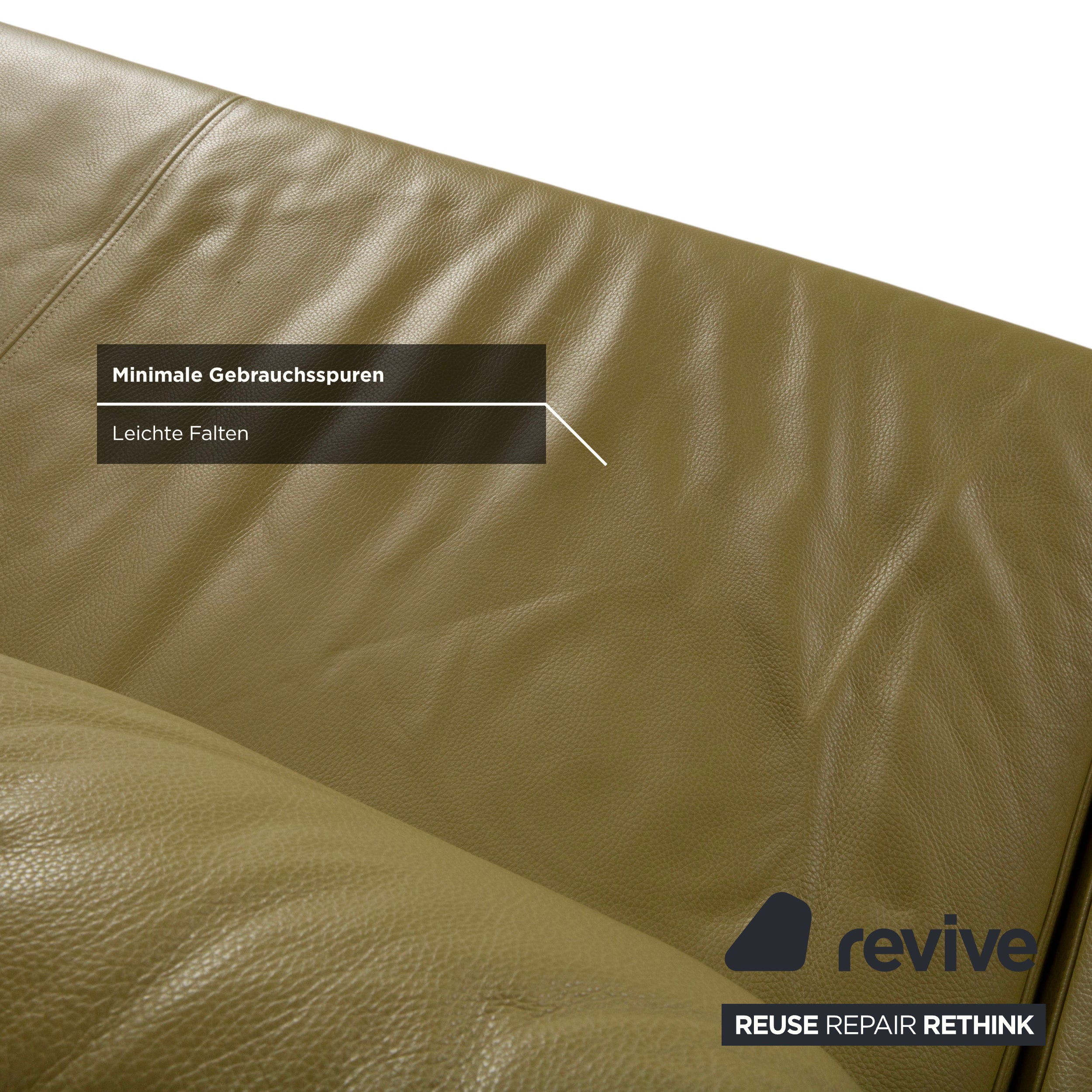 Ewald Schillig Brand Face Leather Corner Sofa Green Electric Function Sofa Couch