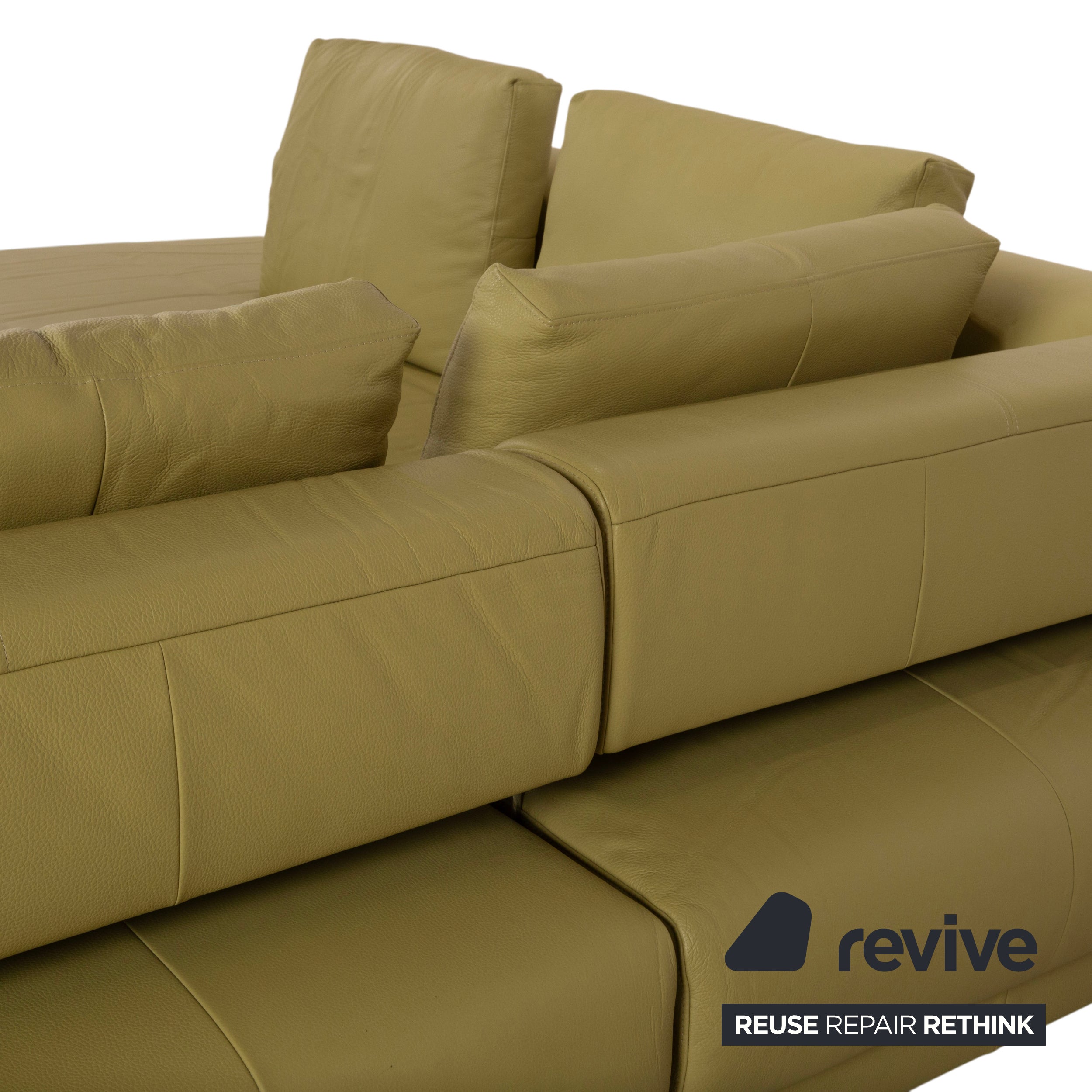 Ewald Schillig Brand Face Leather Corner Sofa Green Electric Function Sofa Couch