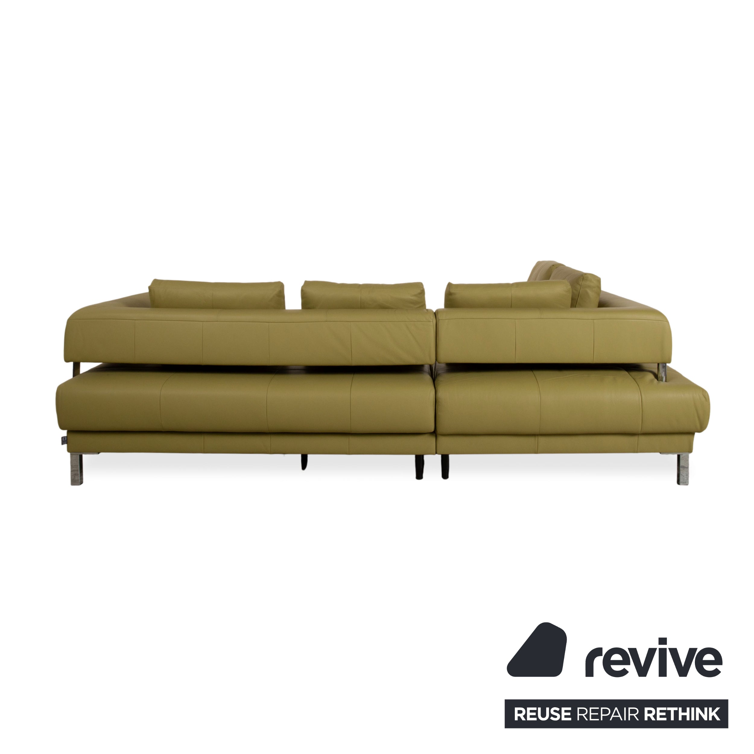 Ewald Schillig Brand Face Leather Corner Sofa Green Electric Function Sofa Couch