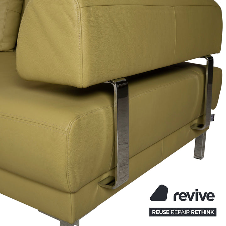 Ewald Schillig Brand Face Leather Corner Sofa Green Electric Function Sofa Couch