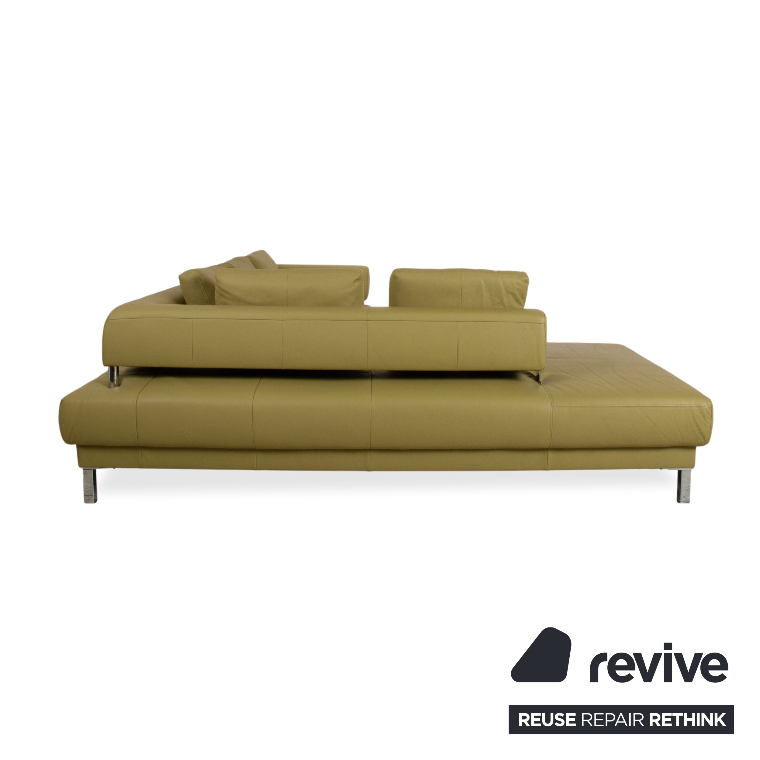 Ewald Schillig Brand Face Leather Corner Sofa Green Electric Function Sofa Couch