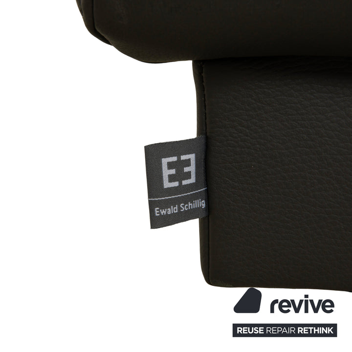 Ewald Schillig Brand Face Leder Ecksofa Hocker Garnitur Dunkelgrau Schiefer braun Recamiere links Sofa Couch