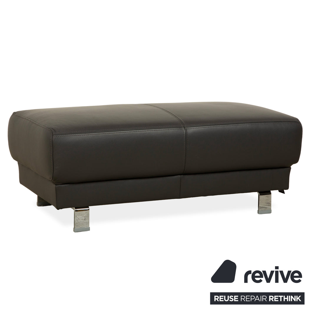 Ewald Schillig Brand Face Leder Ecksofa Hocker Garnitur Dunkelgrau Schiefer braun Recamiere links Sofa Couch