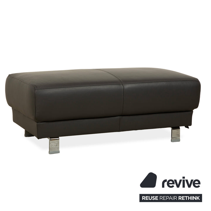 Ewald Schillig Brand Face Leder Ecksofa Hocker Garnitur Dunkelgrau Schiefer braun Recamiere links Sofa Couch