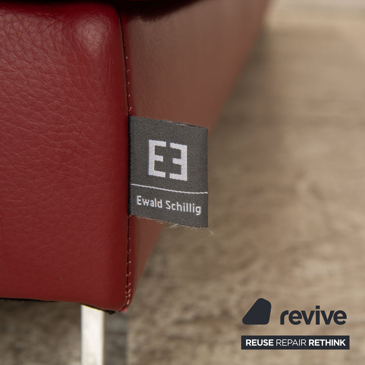 Ewald Schillig Brand Face Leather Corner Sofa Red Wine Red Recamiere Left Sofa Couch manual function