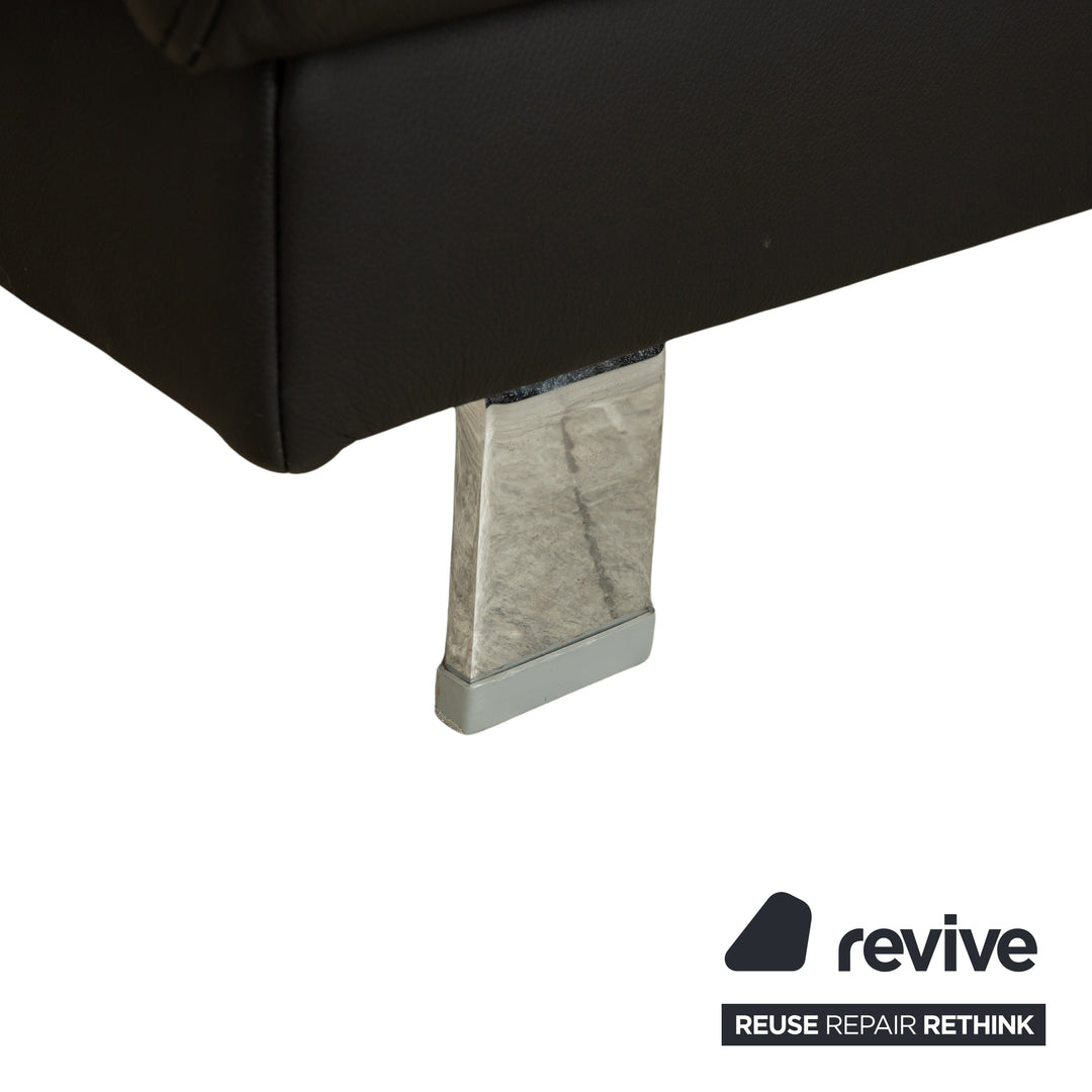 Ewald Schillig Brand Face Leather Corner Sofa Black Electric Function Recamiere Right Sofa Couch