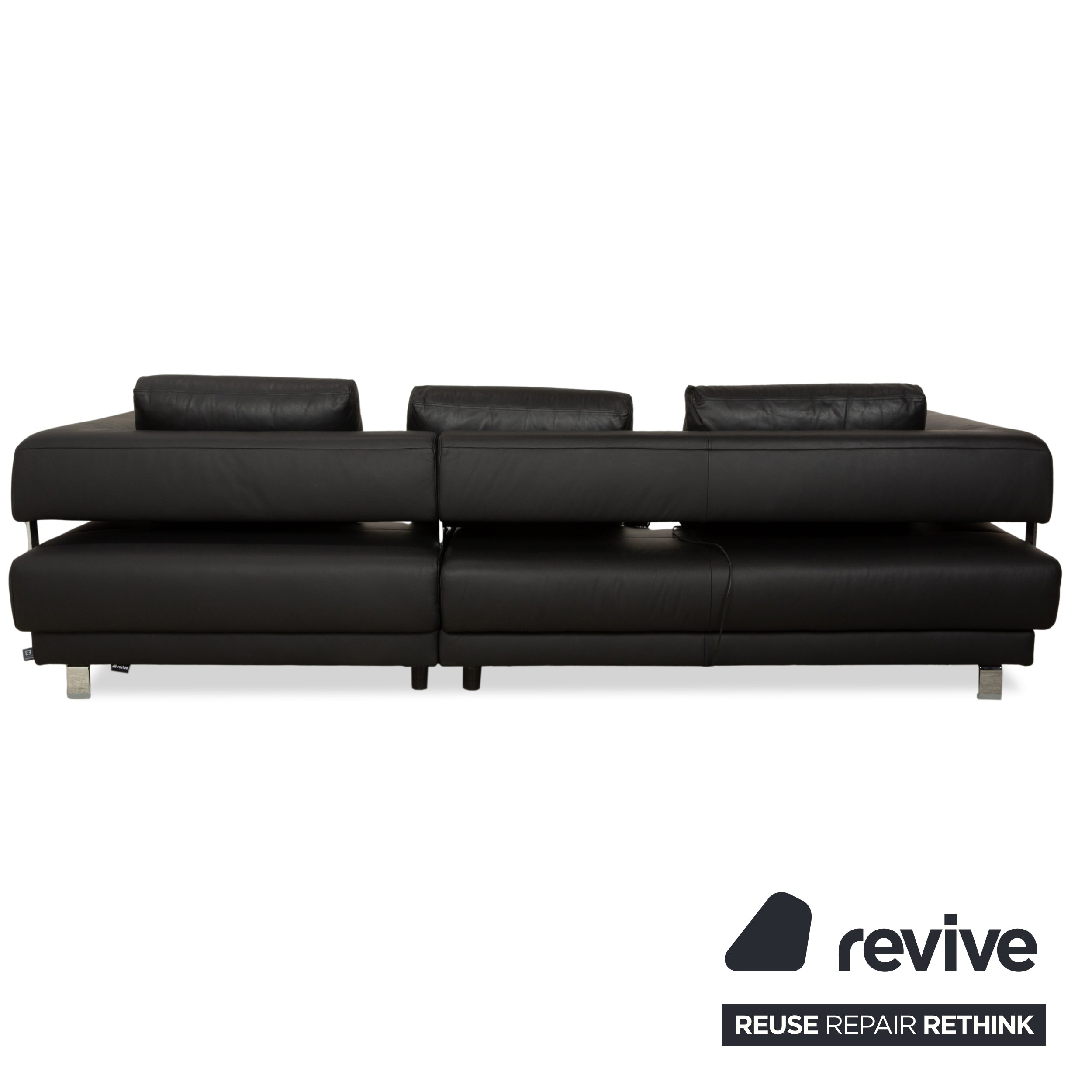 Ewald Schillig Brand Face Leder Ecksofa Schwarz elektrische Funktion Recamiere rechts Sofa Couch